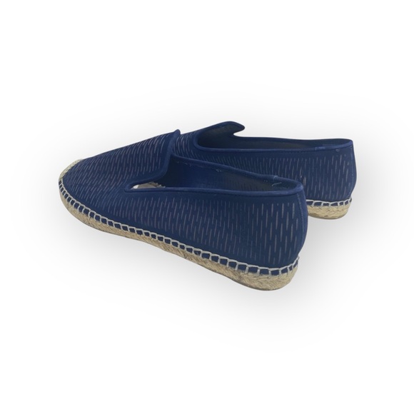 Vince Camuto ⌘ Disti Perforated Leather Flat Jute Trim Espadrilles ⌘ Navy 36 6M - Picture 6 of 16